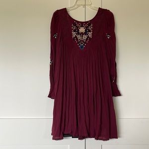 Maroon XS free people dress